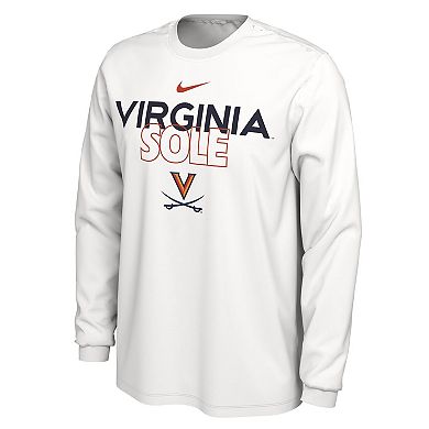Nike  White Virginia Cavaliers 2023 On Court Bench Long Sleeve T-Shirt