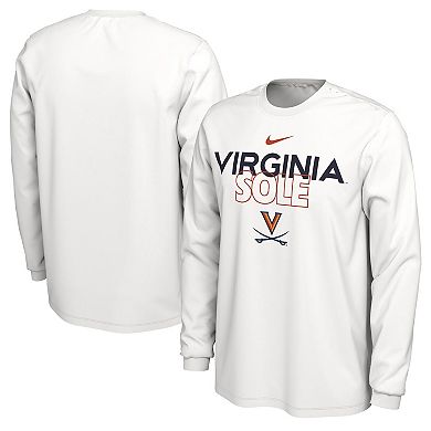 Nike  White Virginia Cavaliers 2023 On Court Bench Long Sleeve T-Shirt