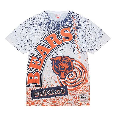 Men's Mitchell & Ness White Chicago Bears Team Burst Sublimated T-Shirt
