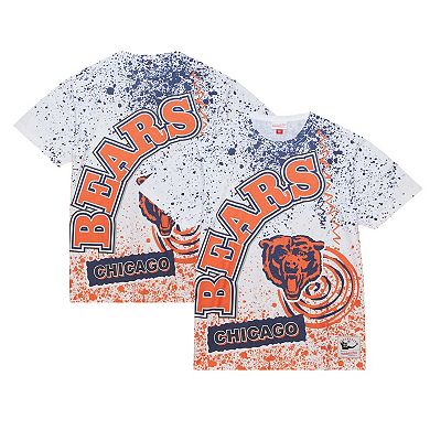 Men's Mitchell & Ness White Chicago Bears Team Burst Sublimated T-Shirt