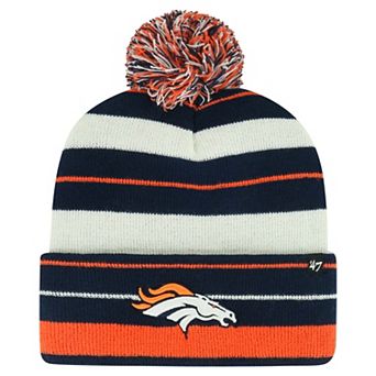 Women's '47 Navy Denver Broncos Powerline Cuffed Knit Hat with Pom