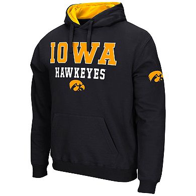 Men's Colosseum Black Iowa Hawkeyes Sunrise Pullover Hoodie