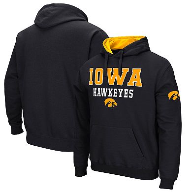 Men's Colosseum Black Iowa Hawkeyes Sunrise Pullover Hoodie