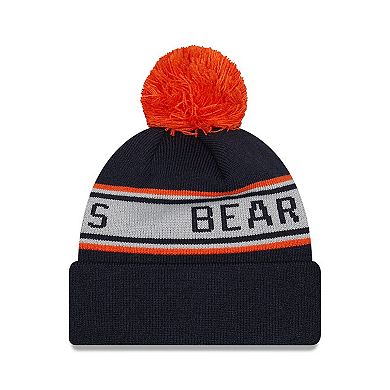 Preschool New Era Navy Chicago Bears Repeat Cuffed Knit Hat with Pom