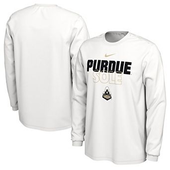 Nike White Purdue Boilermakers 2023 On Court Bench Long Sleeve T-Shirt