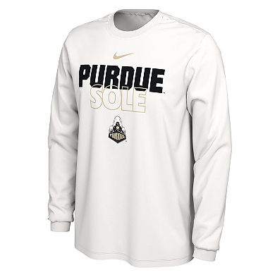 Nike  White Purdue Boilermakers 2023 On Court Bench Long Sleeve T-Shirt