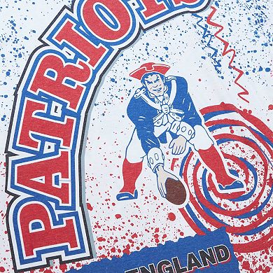 Men's Mitchell & Ness White New England Patriots Team Burst Sublimated T-Shirt