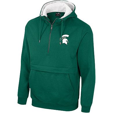Men's Colosseum Green Michigan State Spartans Half-Zip Hoodie