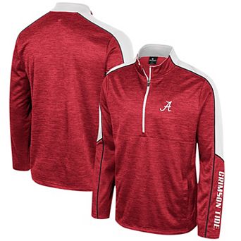 Men's Colosseum Crimson Alabama Crimson Tide Marled Half-Zip Jacket