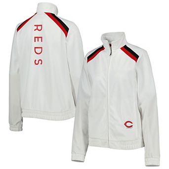 Women's G-III 4Her by Carl Banks White Cincinnati Reds Red Flag Full-Zip Track Jacket