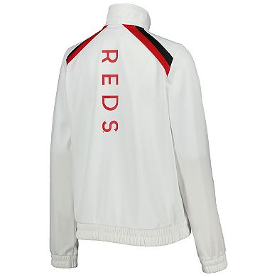 Women's G-III 4Her by Carl Banks White Cincinnati Reds Red Flag Full-Zip Track Jacket