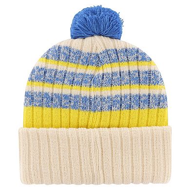 Men's '47 Natural Los Angeles Rams Tavern Cuffed Knit Hat with Pom
