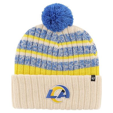 Men's '47  Natural Los Angeles Rams  Tavern Cuffed Knit Hat with Pom