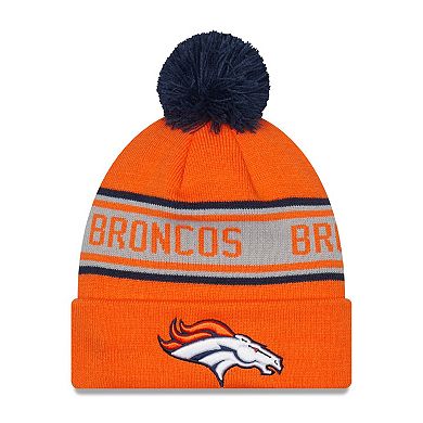 Men's New Era Orange Denver Broncos  Repeat Cuffed Knit Hat with Pom