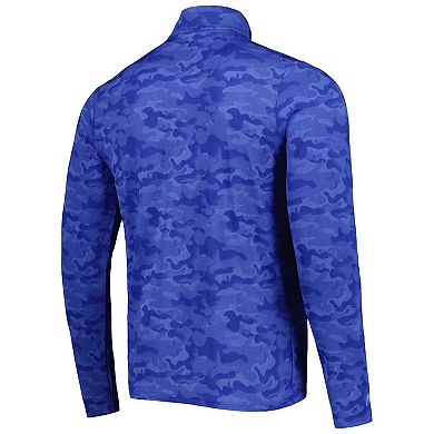 Men's Antigua Royal Seattle Seahawks Brigade Throwback Quarter-Zip Top