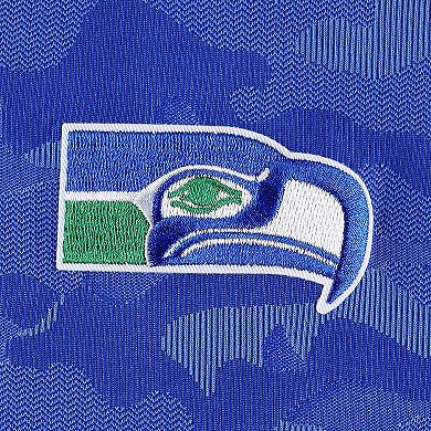 Men's Antigua Royal Seattle Seahawks Brigade Throwback Quarter-Zip Top