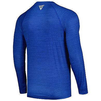 Men's Columbia Royal Florida Gators PFG Terminal Tackle Omni-Shade Raglan Long Sleeve T-Shirt