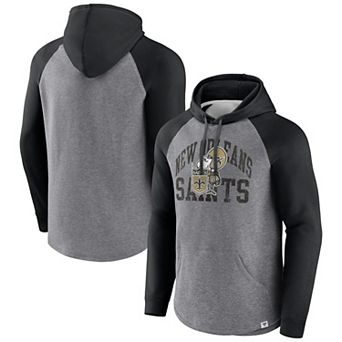 Men's Fanatics Branded Heather Gray New Orleans Saints Favorite Arch Raglan Pullover Hoodie