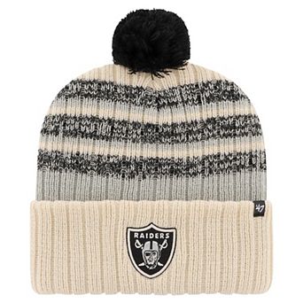 Men's '47 Natural Las Vegas Raiders Tavern Cuffed Knit Hat with Pom