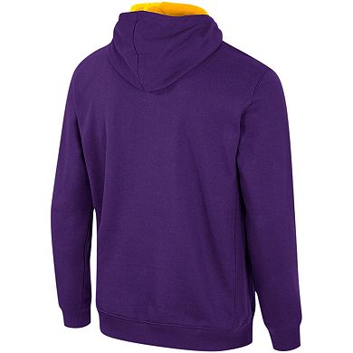 Men's Colosseum Purple ECU Pirates Team Half-Zip Pullover Hoodie