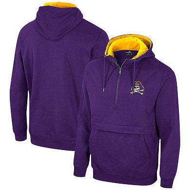 Men's Colosseum Purple ECU Pirates Team Half-Zip Pullover Hoodie