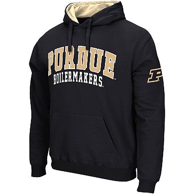 Men's Colosseum Black Purdue Boilermakers Double Arch Pullover Hoodie