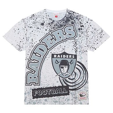 Men's Mitchell & Ness White Las Vegas Raiders Team Burst Sublimated T-Shirt