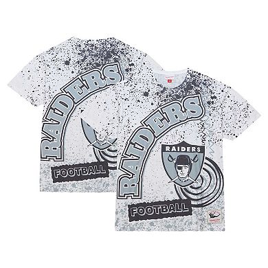 Men's Mitchell & Ness White Las Vegas Raiders Team Burst Sublimated T-Shirt