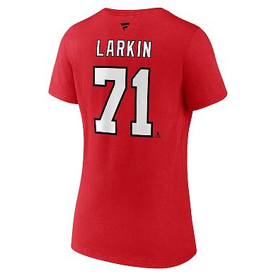 Women's Fanatics Branded Dylan Larkin Red Detroit Red Wings Special Edition 2.0 Name & Number V-Neck T-Shirt