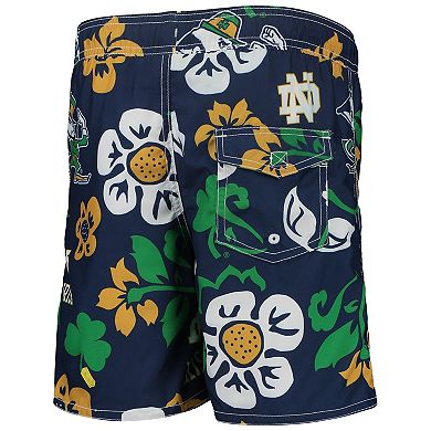 Youth Wes & Willy Navy Notre Dame Fighting Irish Floral Volley Swim Trunks
