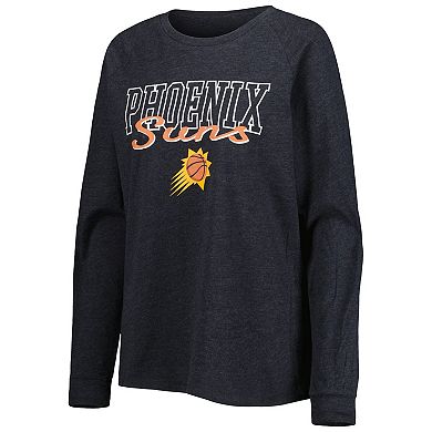 Women's Concepts Sport Heather Black/Heather Purple Phoenix Suns Team Raglan Long Sleeve T-Shirt & Shorts Sleep Set