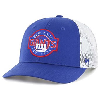 Youth '47 Royal/White New York Giants Scramble Adjustable Trucker Hat