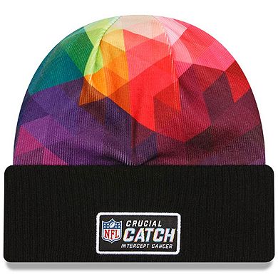 Youth New Era Black Green Bay Packers 2023 NFL Crucial Catch Cuffed Knit Hat