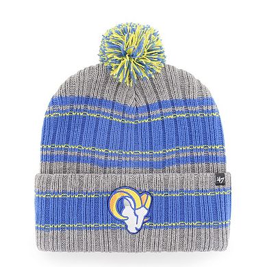 Men's '47  Graphite Los Angeles Rams Rexford Cuffed Knit Hat with Pom