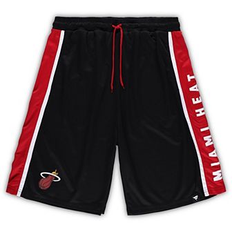 Men's Fanatics Branded Black Miami Heat Big & Tall Referee Iconic Mesh Shorts