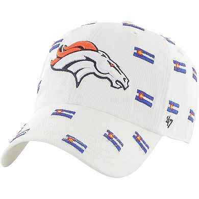 Unisex '47 White Denver Broncos Confetti Clean Up Adjustable Hat