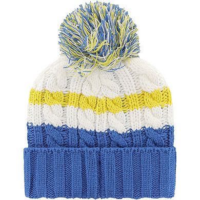 Women's '47 White Los Angeles Rams Ashfield Cuffed Knit Hat with Pom