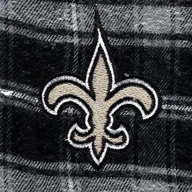 Women's Concepts Sport Black New Orleans Saints Plus Size Badge T-Shirt & Flannel Pants Sleep Set
