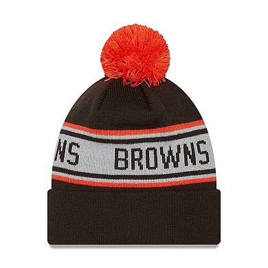 Preschool New Era Brown Cleveland Browns Repeat Cuffed Knit Hat with Pom