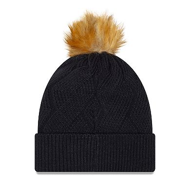 Women's New Era Navy Boston Red Sox Snowy Cuffed Knit Hat with Pom