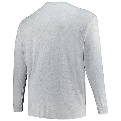 Men's Champion Heather Gray Alabama Crimson Tide Big & Tall Mascot Long Sleeve T-Shirt