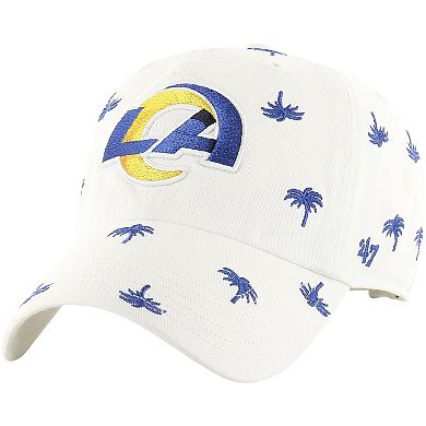 Unisex '47 White Los Angeles Rams Confetti Clean Up Adjustable Hat