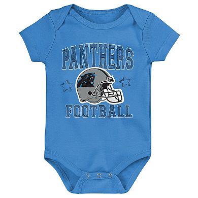 Infant Black/Blue/Gray Carolina Panthers Born to Be 3-Pack Bodysuit Set