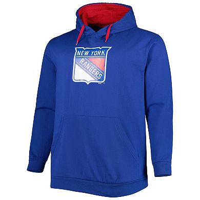 Men's Blue New York Rangers Big & Tall Fleece Pullover Hoodie