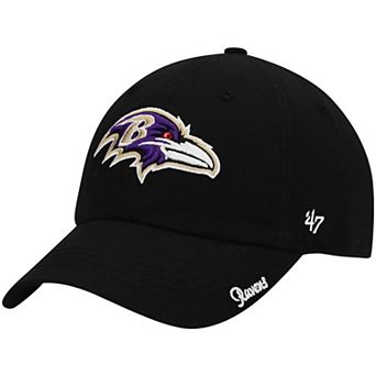 Women's '47 Black Baltimore Ravens Miata Clean Up Primary Adjustable Hat