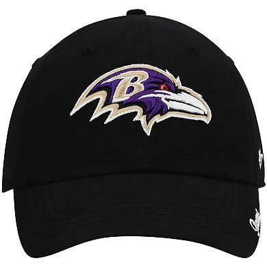 Women's '47 Black Baltimore Ravens Miata Clean Up Primary Adjustable Hat