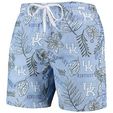 Men's Wes & Willy Light Blue Kentucky Wildcats Vintage Floral Swim Trunks