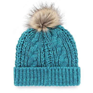 Women's '47 Teal Charlotte Hornets Meeko Cuffed Knit Hat with Pom