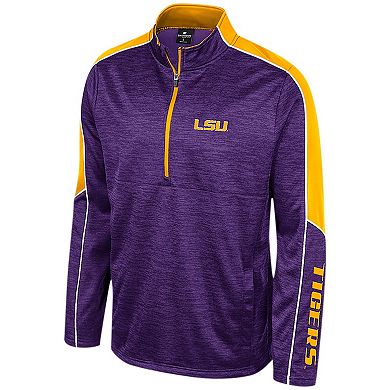 Men's Colosseum Purple LSU Tigers Marled Half-Zip Jacket