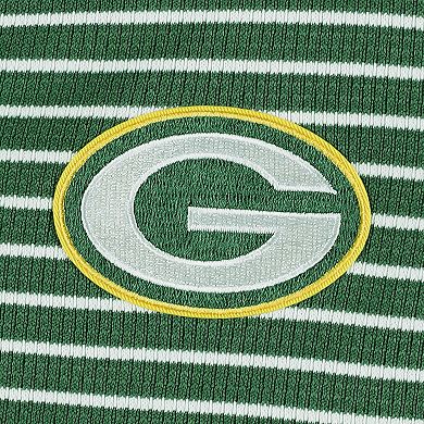 Women's Antigua Green Green Bay Packers Maverick Waffle Henley Long Sleeve T-Shirt